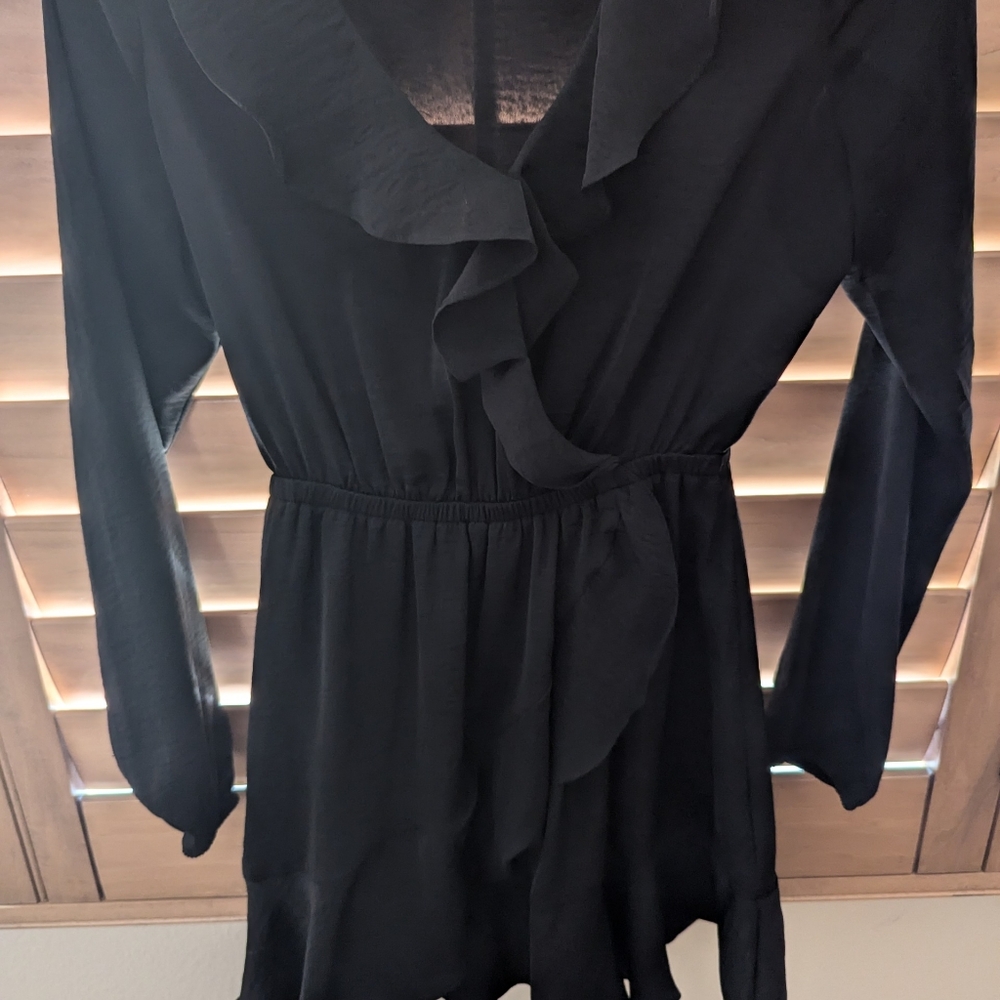 Black Mini Ruffles Express Dress